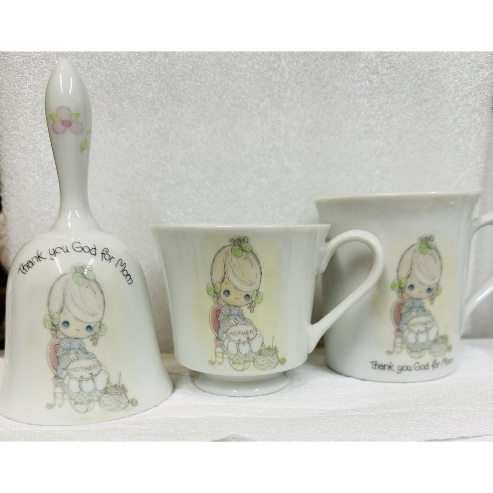 Precious Moments Lot Of Two‎ With One Free Vintage 1985 Mother Mug Tea